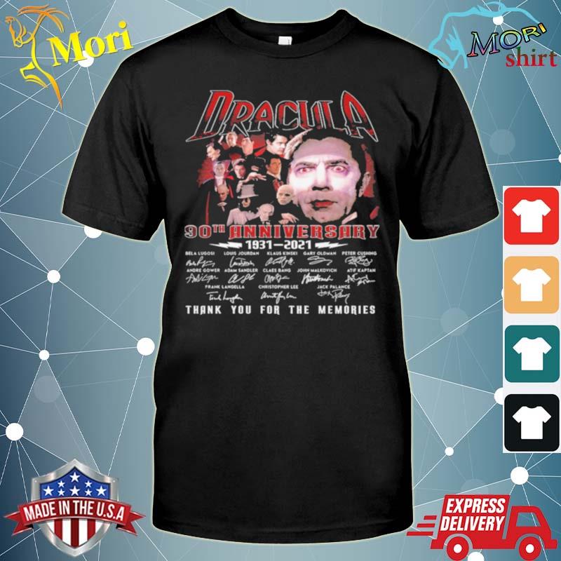 Dracula 90th anniversary 1931 2021 signatures thank you for the memories shirt