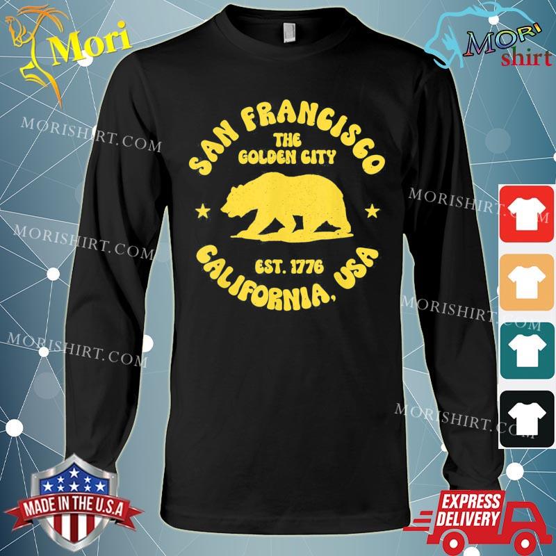 San Francisco Retro California Bear Travel T-Shirt Long Sleeve