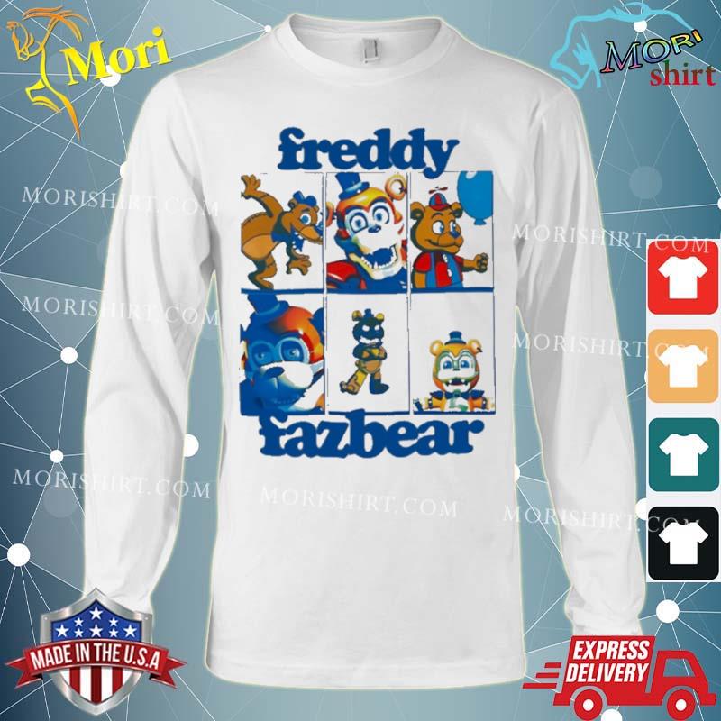 Jonnyblox Five Nights At Freddy’s Freddy Fazbear Grid Boyfriend Fit Girls Shirt Long Sleeve